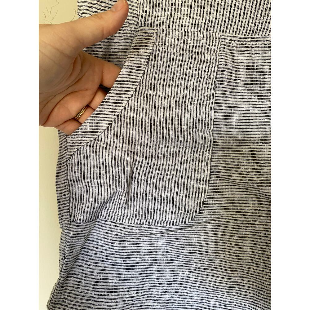 NWT Athleta navy stripe linen midi shorts 213047 Coastal Nautical  Vacation 12 - Picture 3 of 10